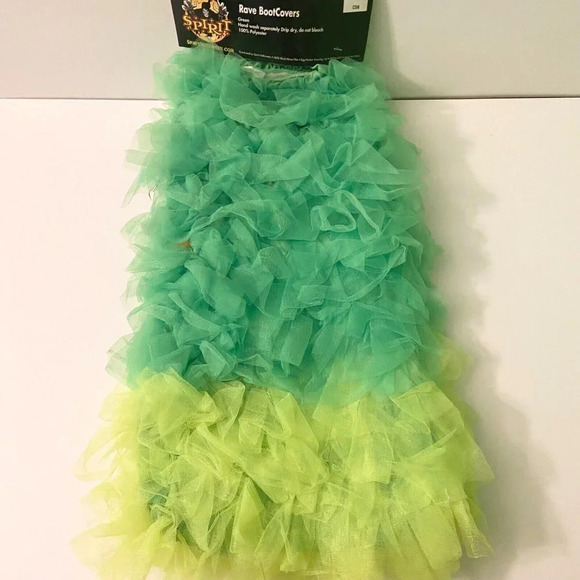 Spirit Halloween Rave Boot Covers Green Festival Costume Cosplay - Picture 6 of 10